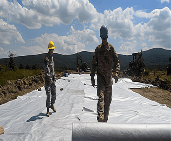 ถนนและทางรถไฟวางกรณี geotextile